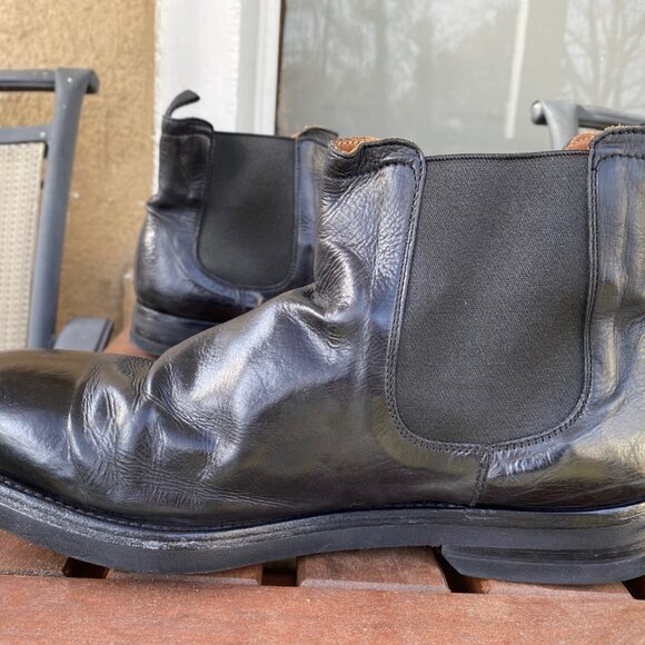 Green George Mens Shoes Chelsea Boots black Leather soles Vibram morflex - Picture 7 of 10